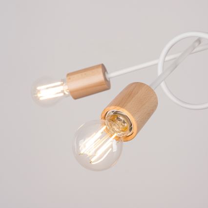 Surface-mounted chandelier EMBER 5xE27/15W/230V white/beige/beech