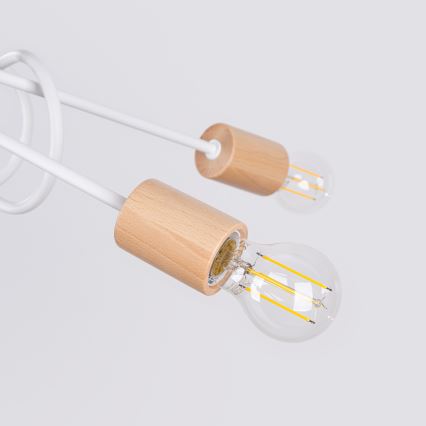 Surface-mounted chandelier EMBER 5xE27/15W/230V white/beige/beech
