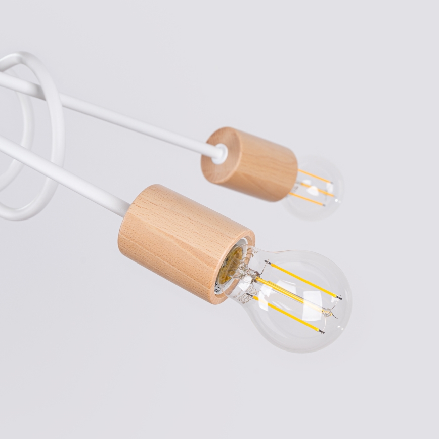 Surface-mounted chandelier EMBER 5xE27/15W/230V white/beige/beech
