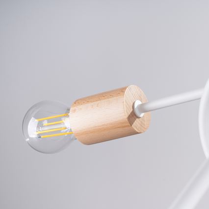 Surface-mounted chandelier EMBER 5xE27/15W/230V white/beige/beech