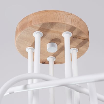 Surface-mounted chandelier EMBER 5xE27/15W/230V white/beige/beech