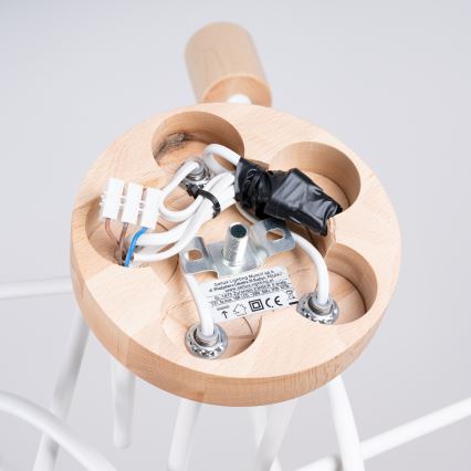 Surface-mounted chandelier EMBER 5xE27/15W/230V white/beige/beech