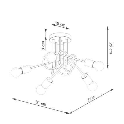 Surface-mounted chandelier EMBER 5xE27/15W/230V white/beige/beech
