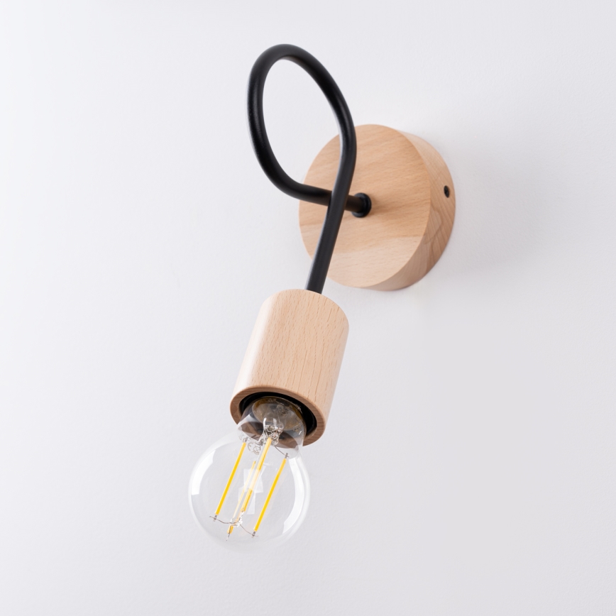 Wall lamp EMBER 1xE27/15W/230V black/beige/beech