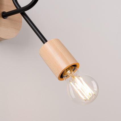 Wall lamp EMBER 1xE27/15W/230V black/beige/beech