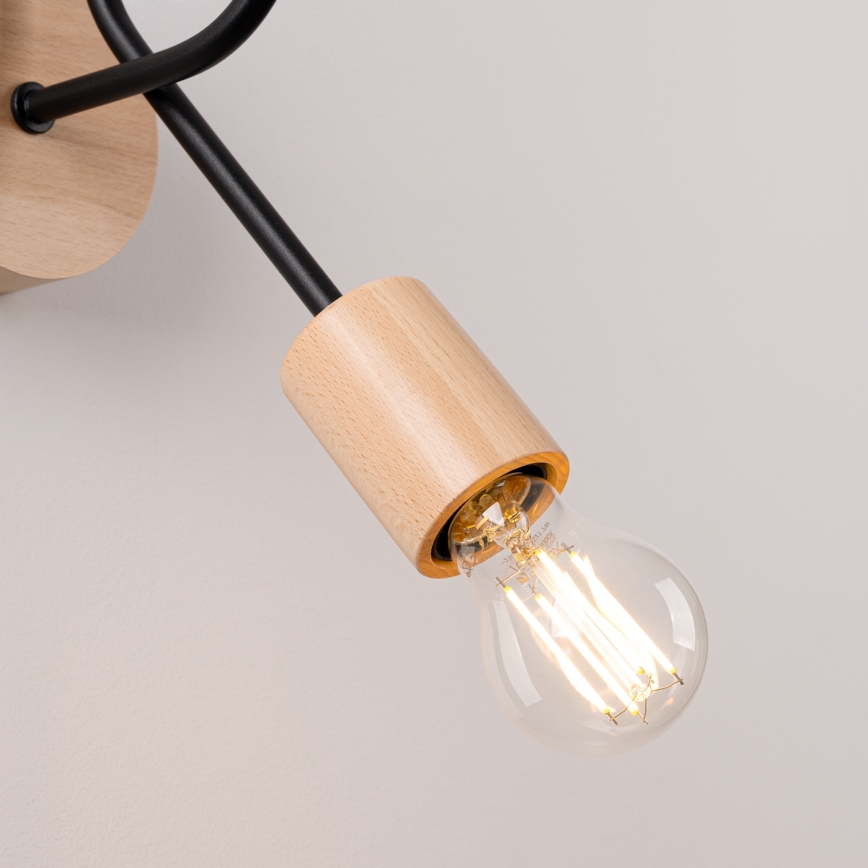 Wall lamp EMBER 1xE27/15W/230V black/beige/beech