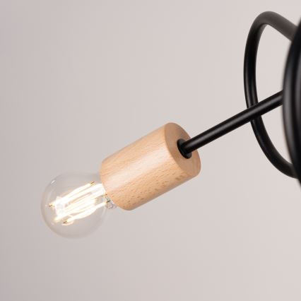 Surface-mounted chandelier EMBER 3xE27/15W/230V black/beige/beech