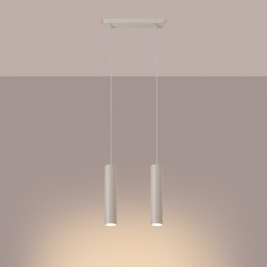 Chandelier on a string LAGOS 2xGU10/10W/230V creamy