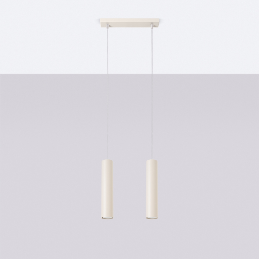 Chandelier on a string LAGOS 2xGU10/10W/230V creamy