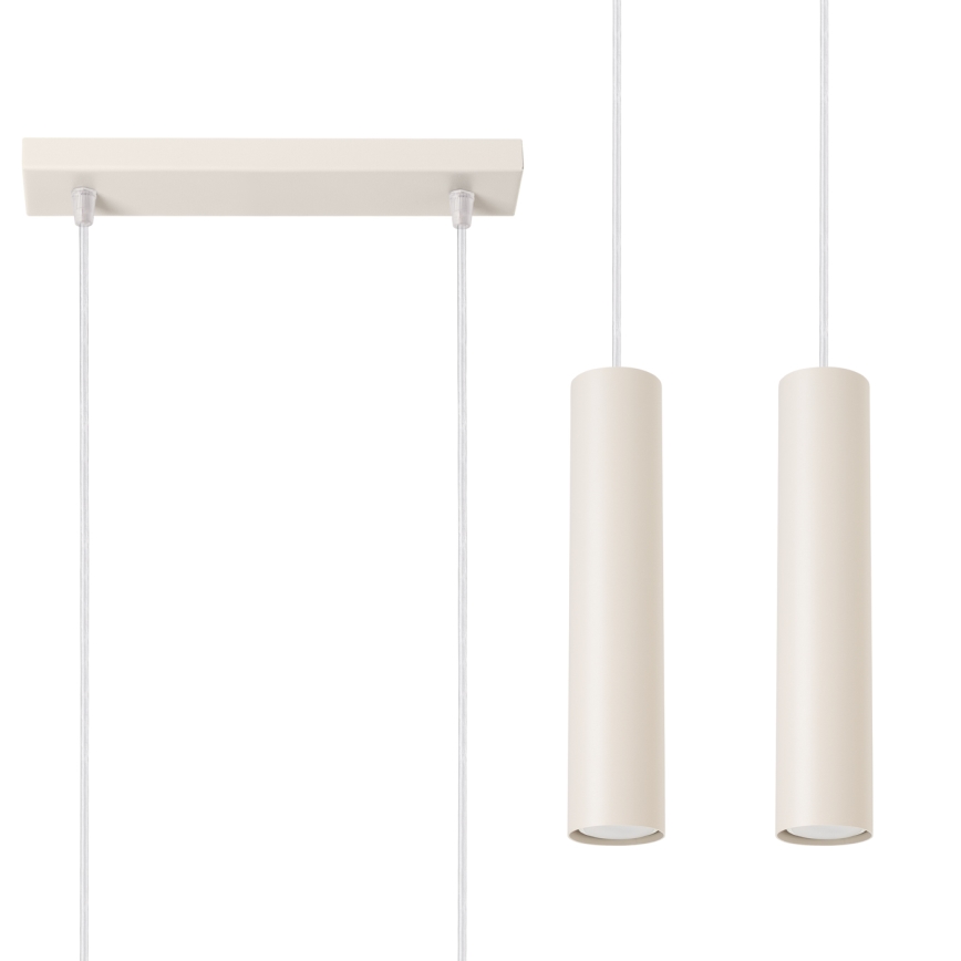 Chandelier on a string LAGOS 2xGU10/10W/230V creamy