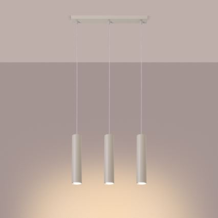 Chandelier on a string LAGOS 3xGU10/10W/230V creamy