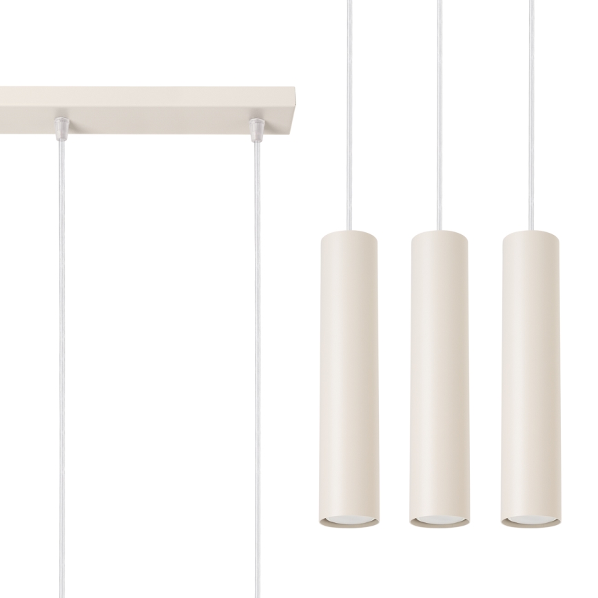 Chandelier on a string LAGOS 3xGU10/10W/230V creamy