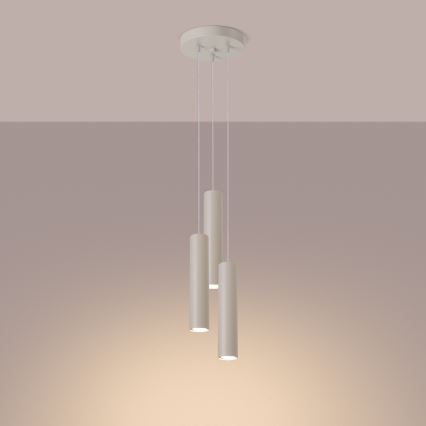Chandelier on a string LAGOS 3xGU10/10W/230V creamy