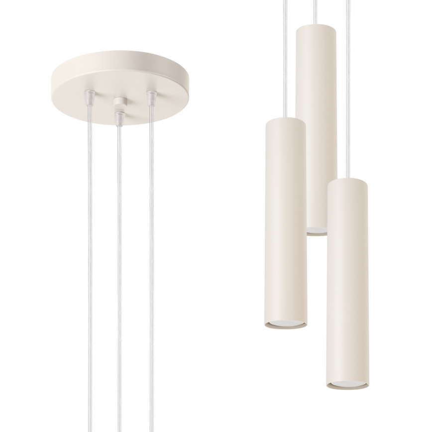 Chandelier on a string LAGOS 3xGU10/10W/230V creamy