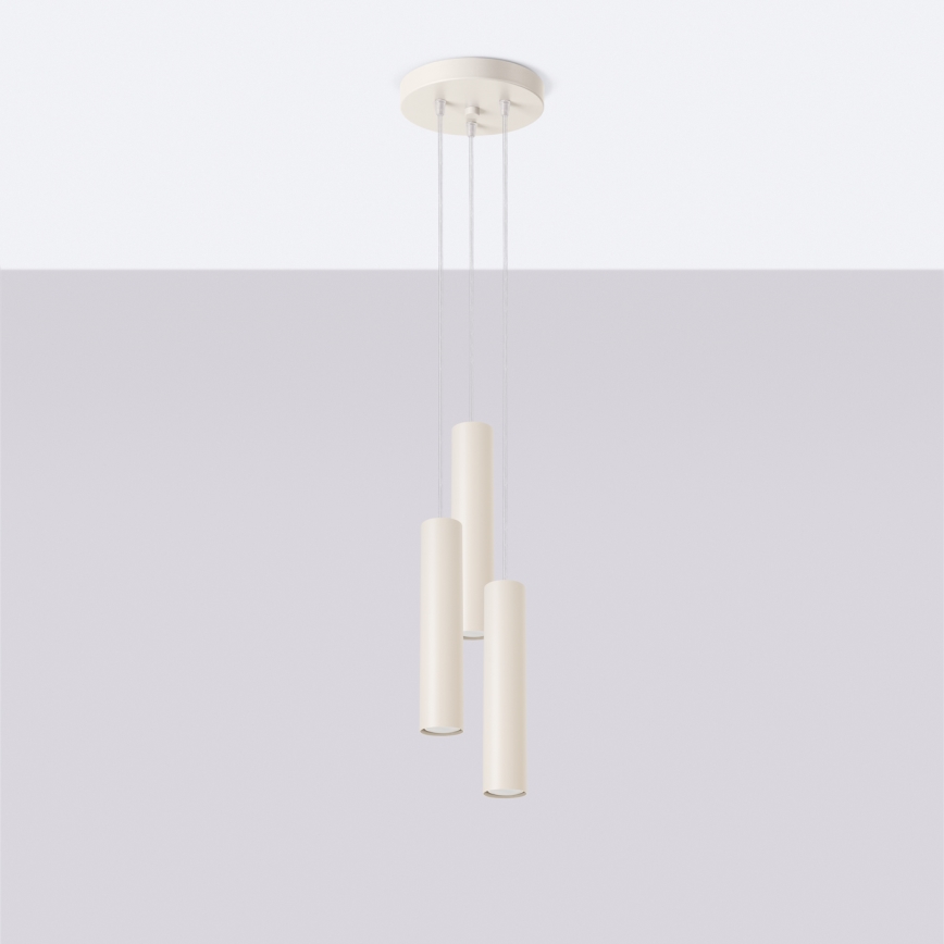 Chandelier on a string LAGOS 3xGU10/10W/230V creamy