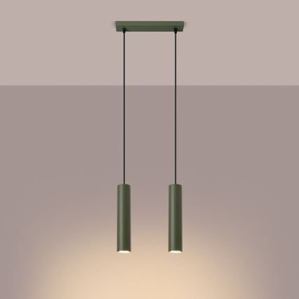 Chandelier on a string LAGOS 2xGU10/10W/230V green