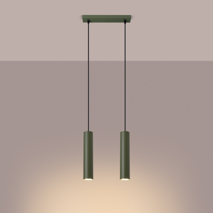 Chandelier on a string LAGOS 2xGU10/10W/230V green