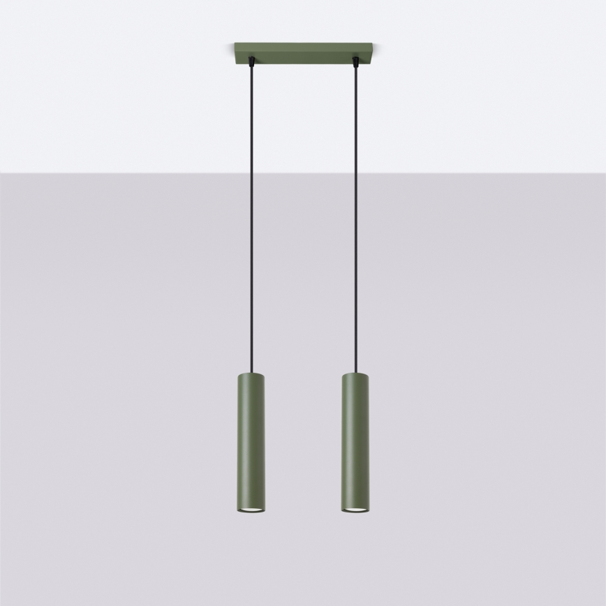 Chandelier on a string LAGOS 2xGU10/10W/230V green