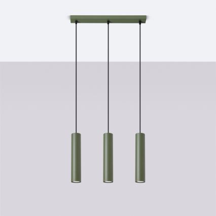 Chandelier on a string LAGOS 3xGU10/10W/230V green