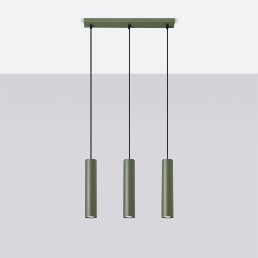 Chandelier on a string LAGOS 3xGU10/10W/230V green