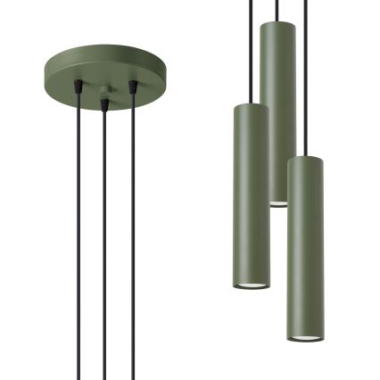 Chandelier on a string LAGOS 3xGU10/10W/230V green