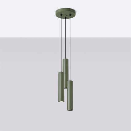 Chandelier on a string LAGOS 3xGU10/10W/230V green
