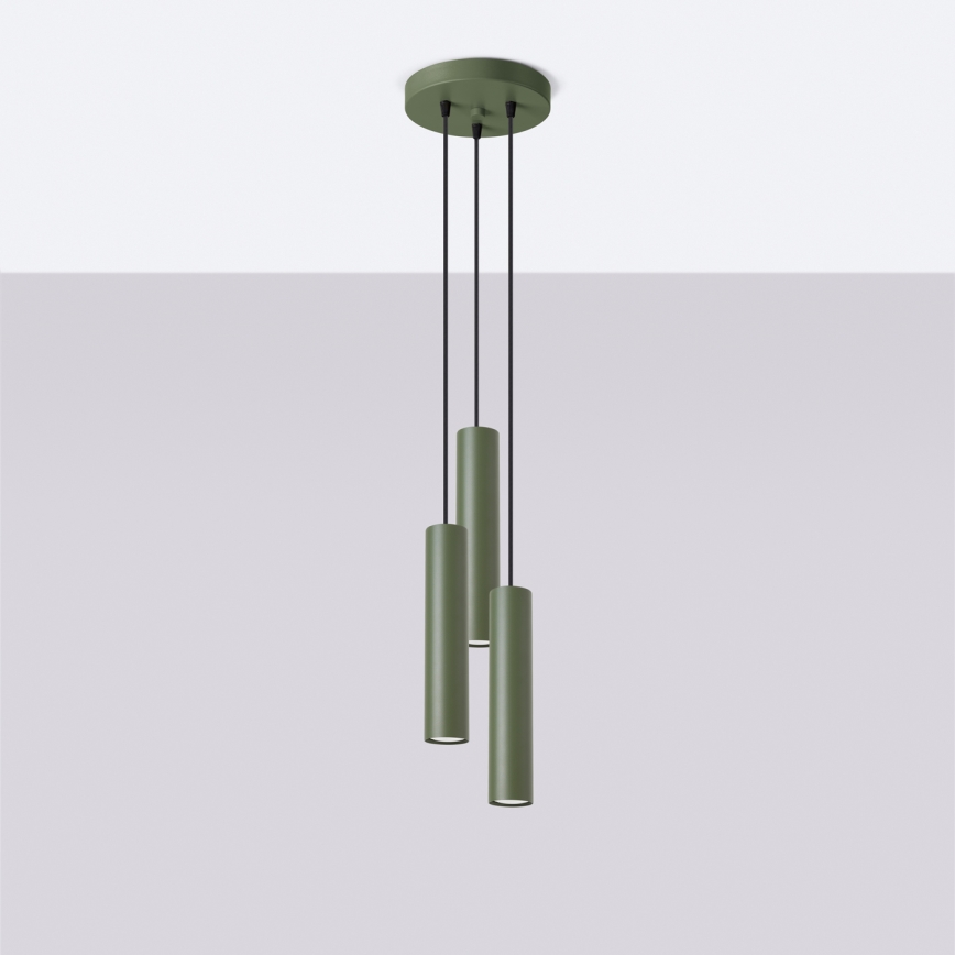 Chandelier on a string LAGOS 3xGU10/10W/230V green