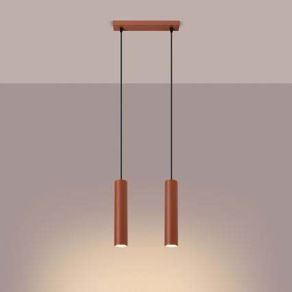 Chandelier on a string LAGOS 2xGU10/10W/230V red