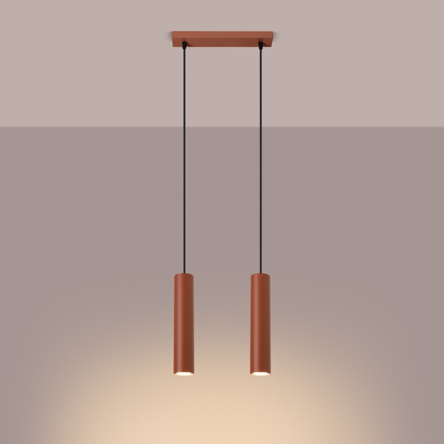 Chandelier on a string LAGOS 2xGU10/10W/230V red