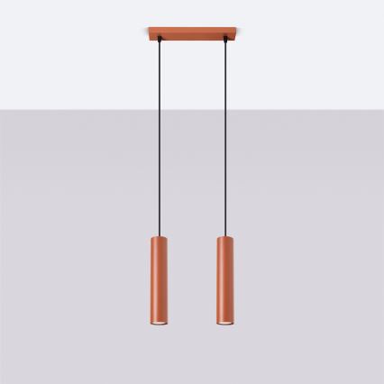 Chandelier on a string LAGOS 2xGU10/10W/230V red