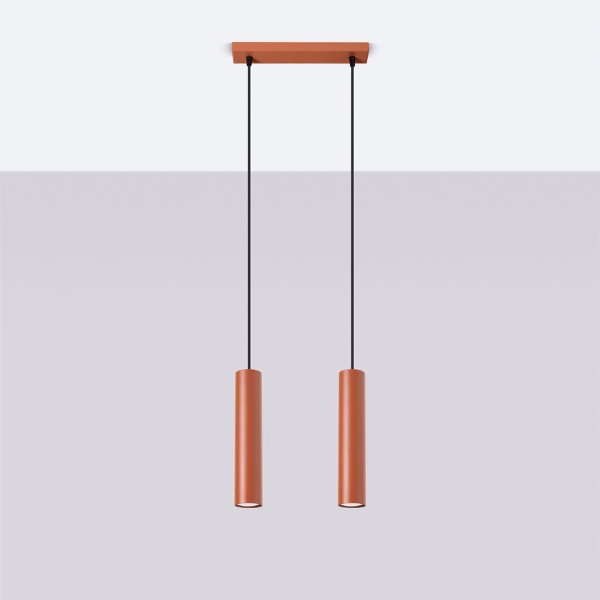 Chandelier on a string LAGOS 2xGU10/10W/230V red