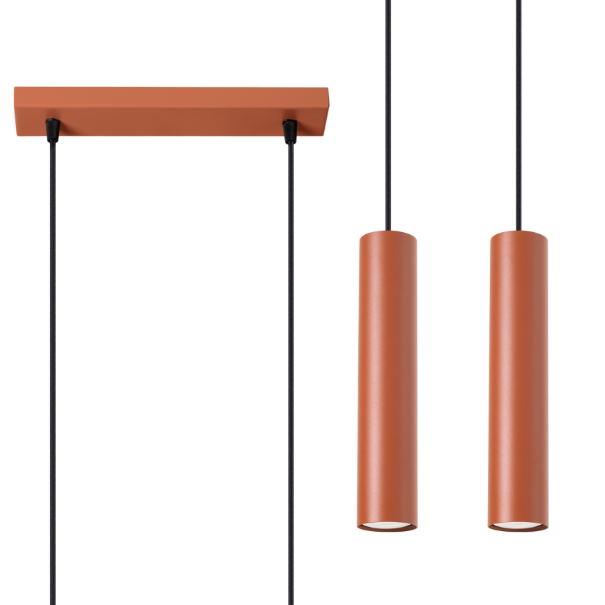 Chandelier on a string LAGOS 2xGU10/10W/230V red