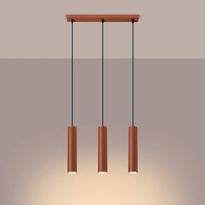 Chandelier on a string LAGOS 3xGU10/10W/230V red