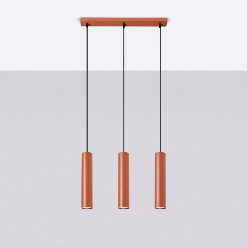 Chandelier on a string LAGOS 3xGU10/10W/230V red