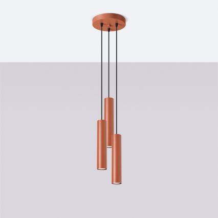 Chandelier on a string LAGOS 3xGU10/10W/230V red