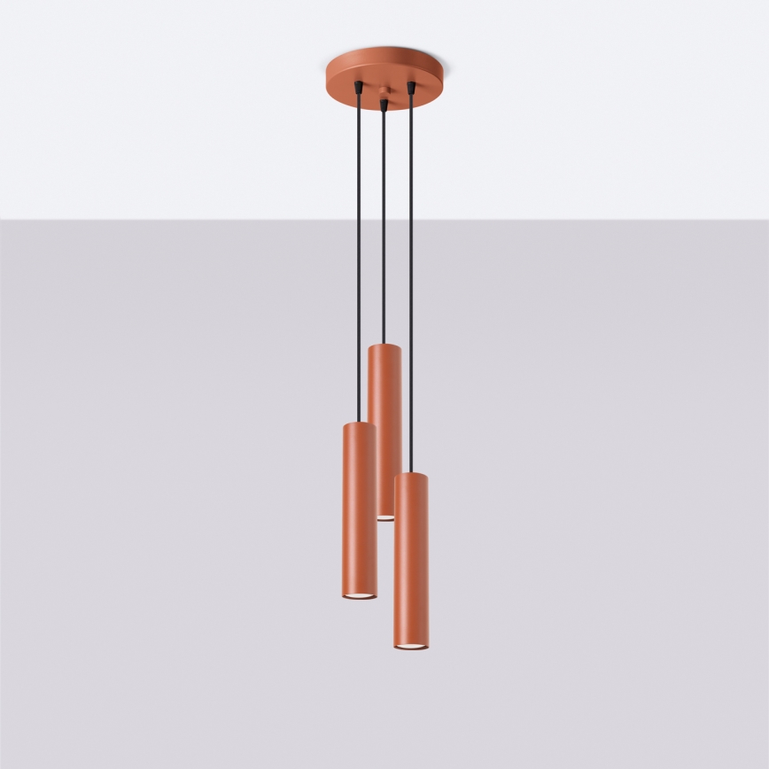 Chandelier on a string LAGOS 3xGU10/10W/230V red