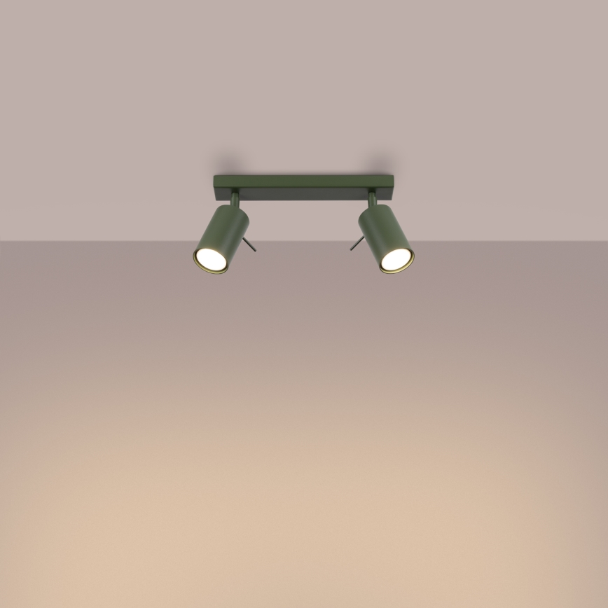 Spotlight RING 2xGU10/10W/230V green