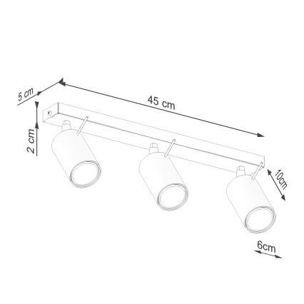 Spotlight RING 3xGU10/10W/230V green