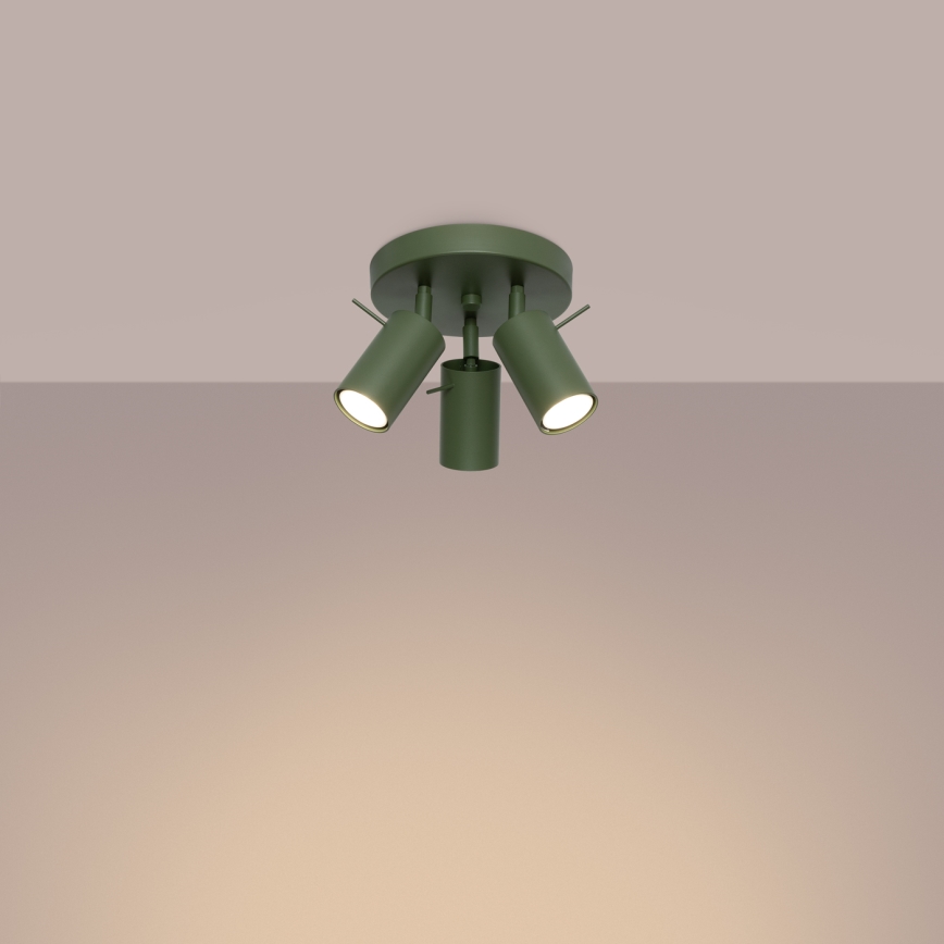 Spotlight RING 3xGU10/10W/230V green