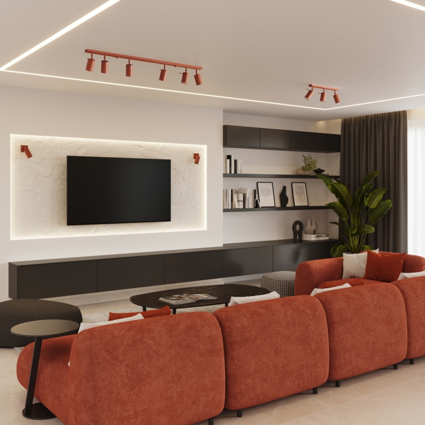 Wall spotlight RING 1xGU10/10W/230V red