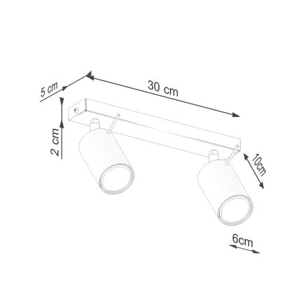 Spotlight RING 2xGU10/10W/230V red