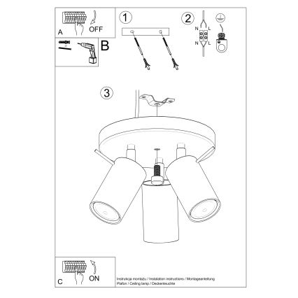 Spotlight RING 3xGU10/10W/230V red