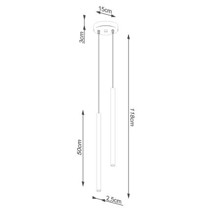Chandelier on a string PASTELO 2xG9/8W/230V creamy