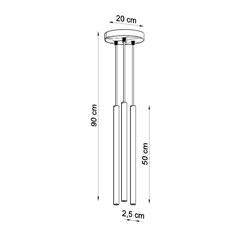 Chandelier on a string PASTELO 3xG9/8W/230V creamy
