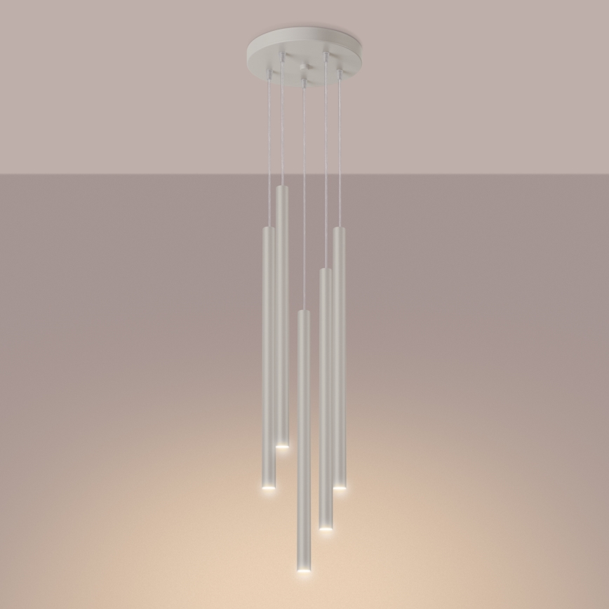 Chandelier on a string PASTELO 5xG9/8W/230V creamy