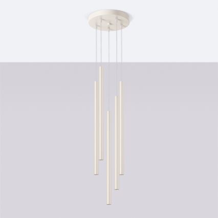 Chandelier on a string PASTELO 5xG9/8W/230V creamy