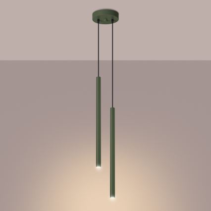 Chandelier on a string PASTELO 2xG9/8W/230V green