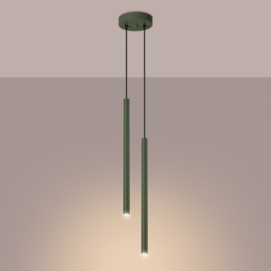 Chandelier on a string PASTELO 2xG9/8W/230V green