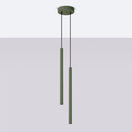 Chandelier on a string PASTELO 2xG9/8W/230V green