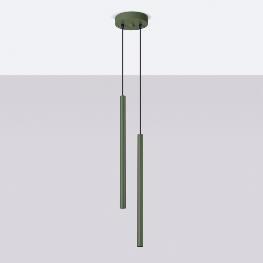 Chandelier on a string PASTELO 2xG9/8W/230V green